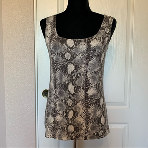NWT Bella Pelle Snakeskin Print Gold Glitter 100% Polyester Tank Top Size Medium